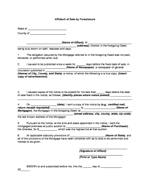 Foreclosure  Form