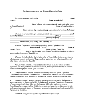 Settlement Agreement  Form