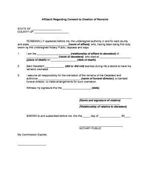 Cremation Authorization Letter  Form