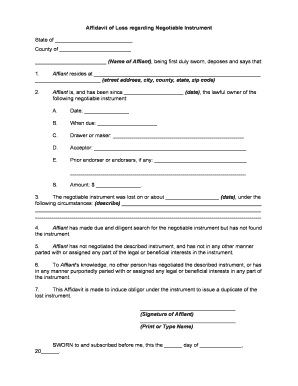 Negotiable Instrument  Form