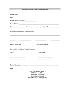Fill and Sign the Health Information Form