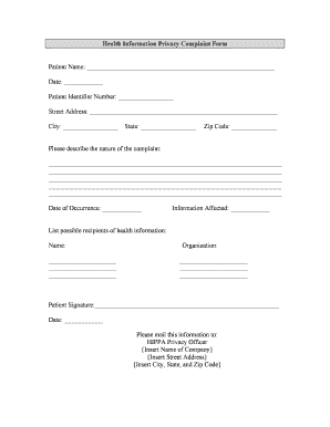 Health Information Form