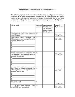 Independent Contractor Payment  Form