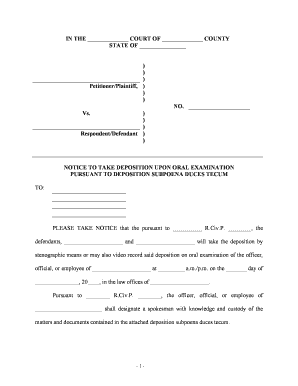 Deposition Subpoena Form