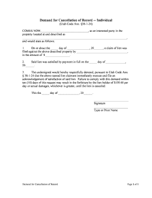 Utah Lien  Form