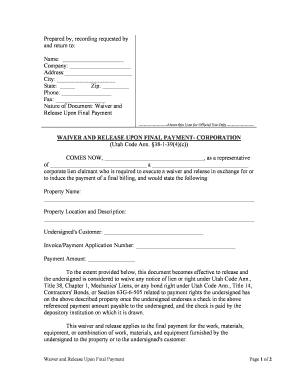 Utah Waiver Form