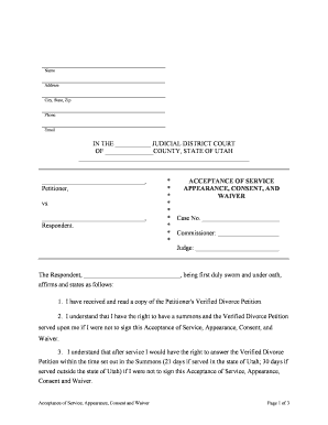 Acceptance Service Utah  Form