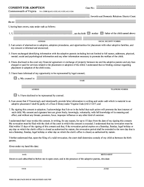 CONSENT for ADOPTION  Form