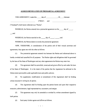 Prenuptial Agreement Form