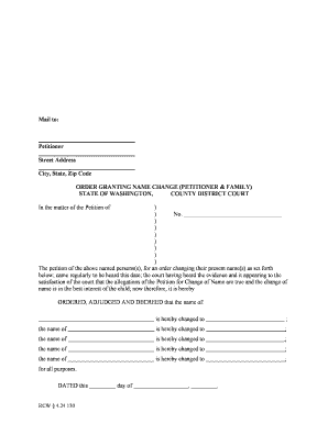 Washington Name Change  Form