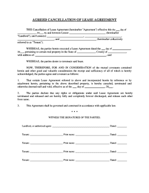 Cancellation Lease  Form