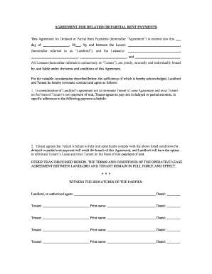 Delayed Rent Payments  Form