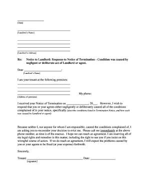 Kansas Letter from Tenant to Landlord Responding to Notice to Terminate for Noncompliance Noncompliant Condition Caused by Landl  Form