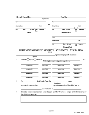 Fill and Sign the Maryland Dom Rel 7 Petition Motion to Modify Custody Visitation Form