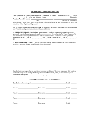 Missouri Amendment of Residential Lease  Form