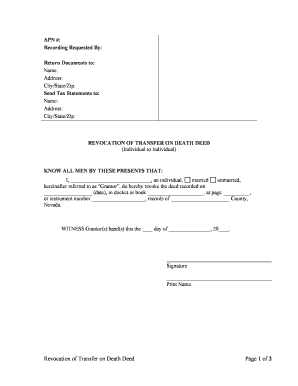 Transfer Death Deed  Form