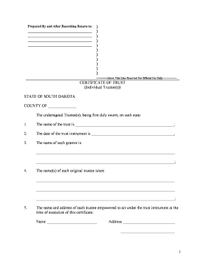 South Dakota Trust  Form