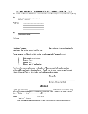 Salary Verification  Form