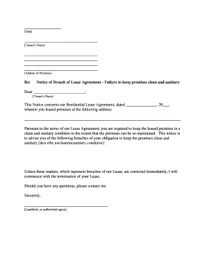 Letter Landlord Tenant  Form