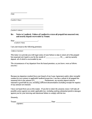 Florida Letter Rent  Form