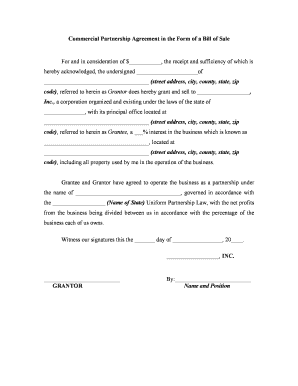 Commercial Bill Sale  Form