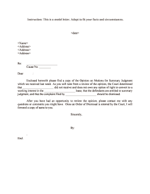 Sample Letter of Request for Representation  Form
