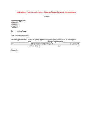 Enclosed, Please Find a Notice Toregarding the Dissolution of Marriage of  Form