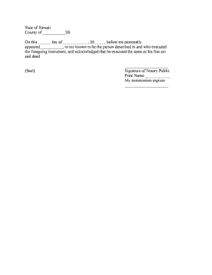 Hawaii Acknowledgment for Individuals  Form