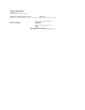 Washington Acknowlegment for Witnessing or Attesting a Signature  Form