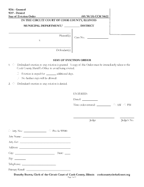 Case No * Trial Date Time Clerk of the Circuit Court of Cook  Form