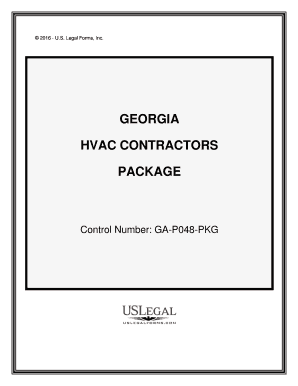 Georgia HVAC Contractor Package  Form