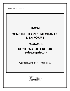 Hawaii Mechanics Lien Form Downloadable Template Levelset