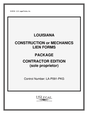 Control Number LA P091 PKG  Form