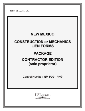 Fill and Sign the New Mexico Mechanics Lien Release Formfree Template Levelset