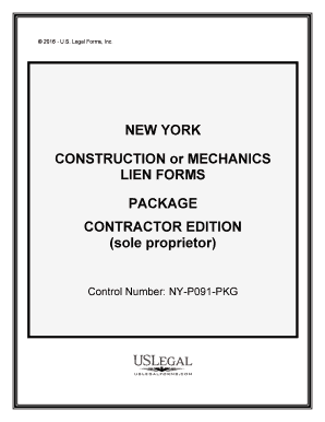 Control Number NY P091 PKG  Form