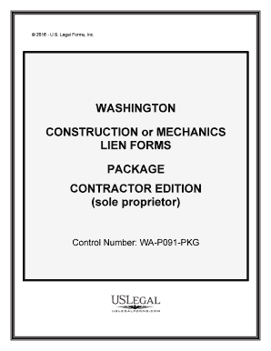 Control Number WA P091 PKG  Form