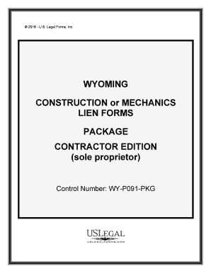 Control Number WY P091 PKG  Form