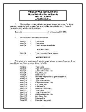 Fill and Sign the Will Testament Married Couple Form