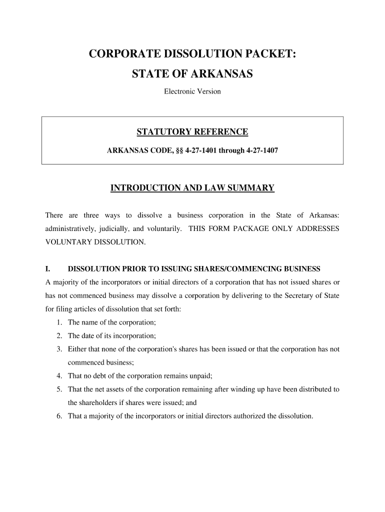 How to Dissolve an Arkansas Corporation  Northwest Registered Agent  Form