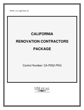 Control Number CA P052 PKG  Form