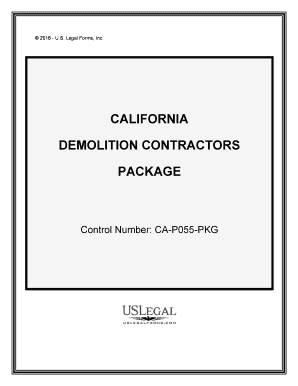 Control Number CA P055 PKG  Form