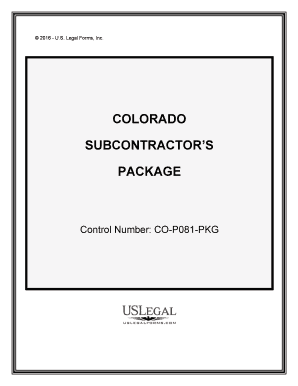 Control Number CO P081 PKG  Form