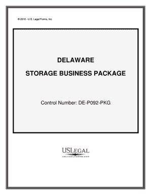 STORAGE BUSINESS PACKAGE  Form
