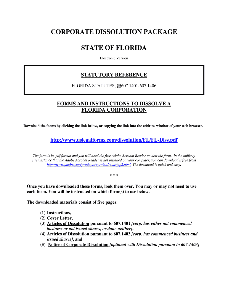 Dissolve or Withdraw a Business  Florida Department of State  Form