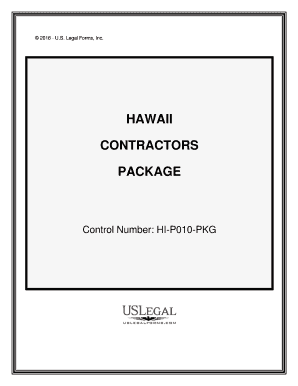 Control Number HI P010 PKG  Form