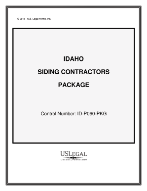 SIDING CONTRACTORS  Form