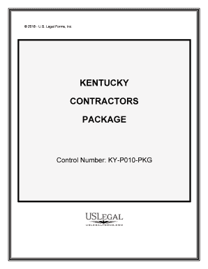 Kentucky Contractors Forms Package