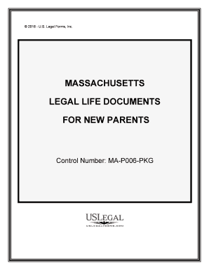 Massachusetts Essential Legal Life Documents for New Parents  Form