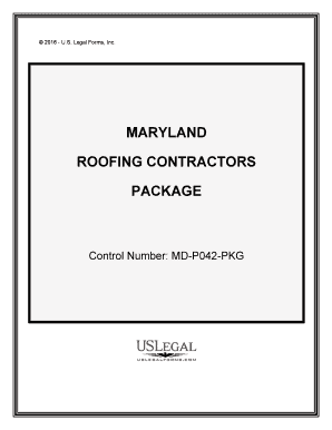 Maryland Roofing Contractor Package  Form