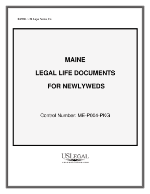 Maine Essential Legal Life Documents for Newlyweds  Form